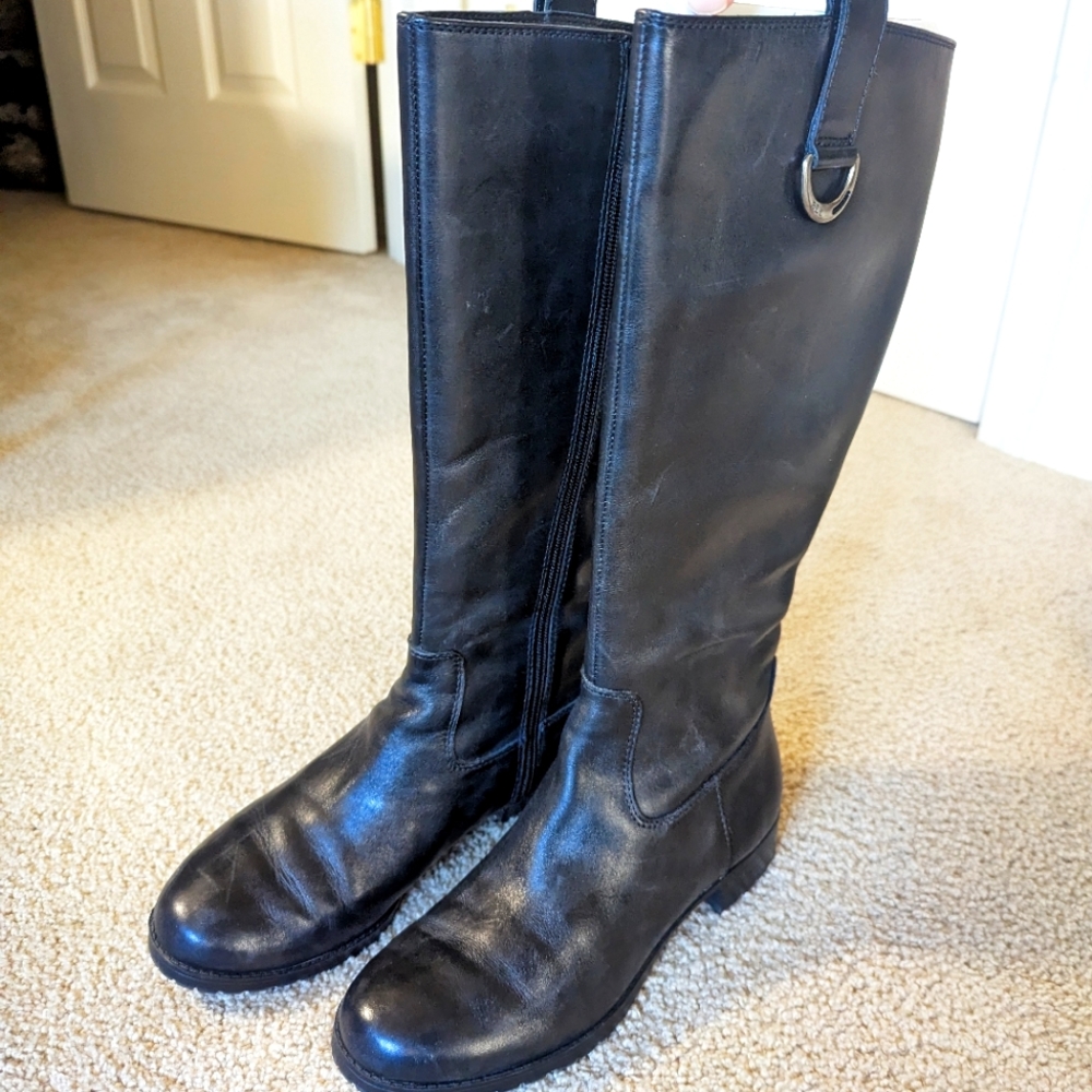 Ralph Lauren black leather boots, US 6.5